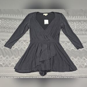 silence + noise NWT Long-Sleeve Wrap Romper